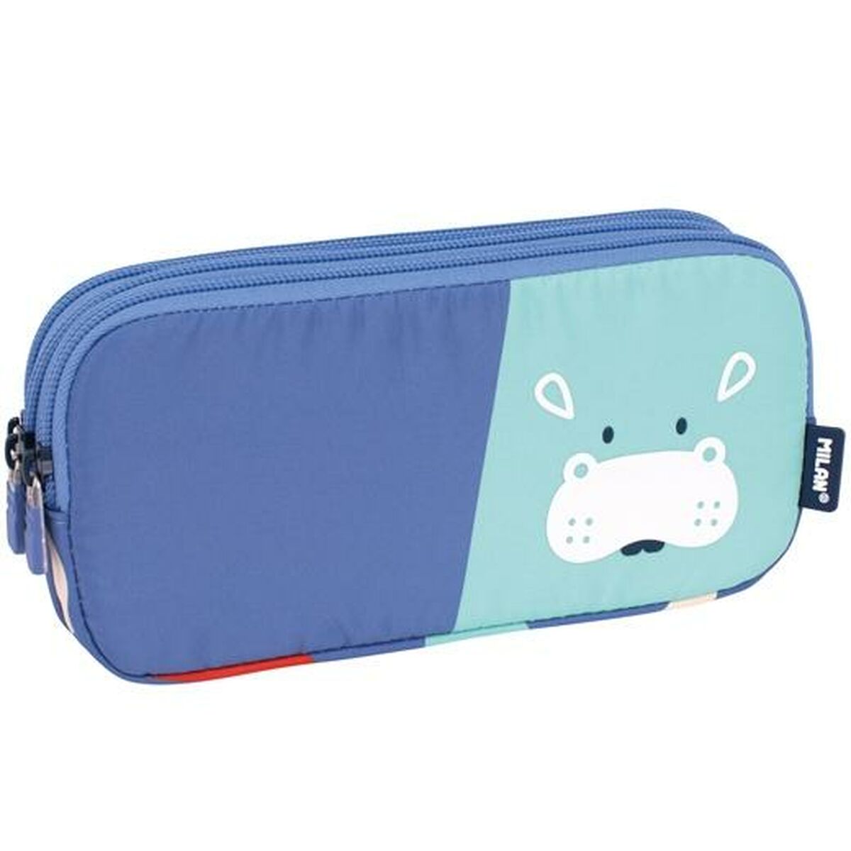 Astuccio Scuola Milan Animals Azzurro 20 x 11 x 6,5 cm