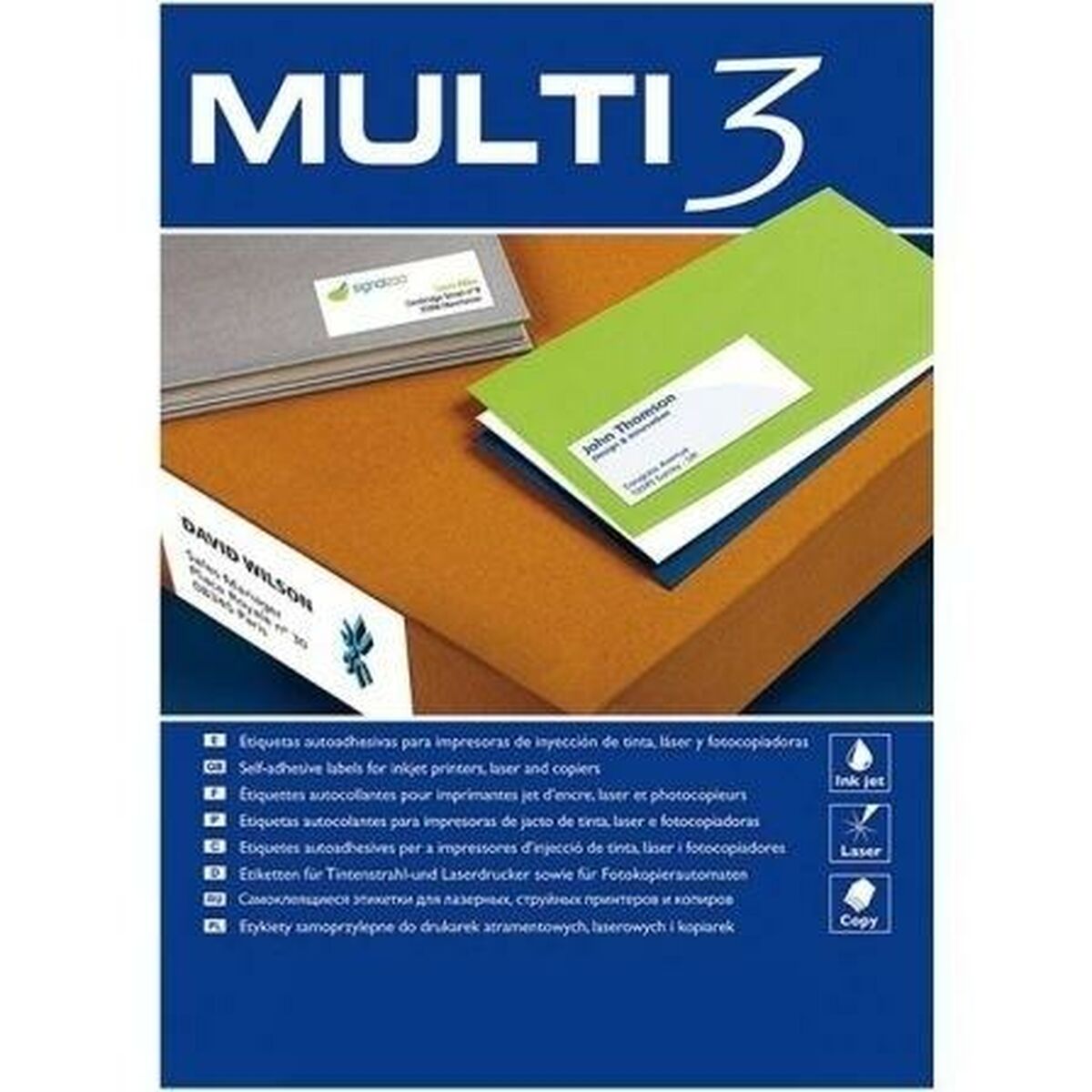 Etichette per Stampante MULTI 3 Bianco Dritto 100 fogli 175 x 135 mm
