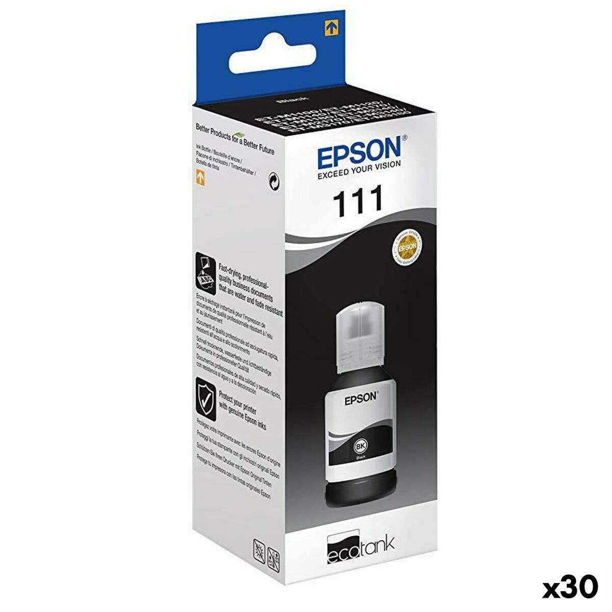 Inchiostro per Ricaricare le Cartucce Epson Nº111 Nero (30 Unità)