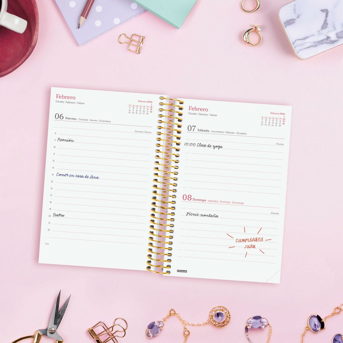 Agenda Finocam DESIGN COLLECTION Goldy 11,7 x 18,1 cm 2026 - Image 3