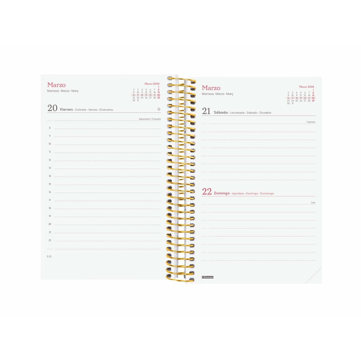 Agenda Finocam DESIGN COLLECTION Goldy 11,7 x 18,1 cm 2026 - Image 4
