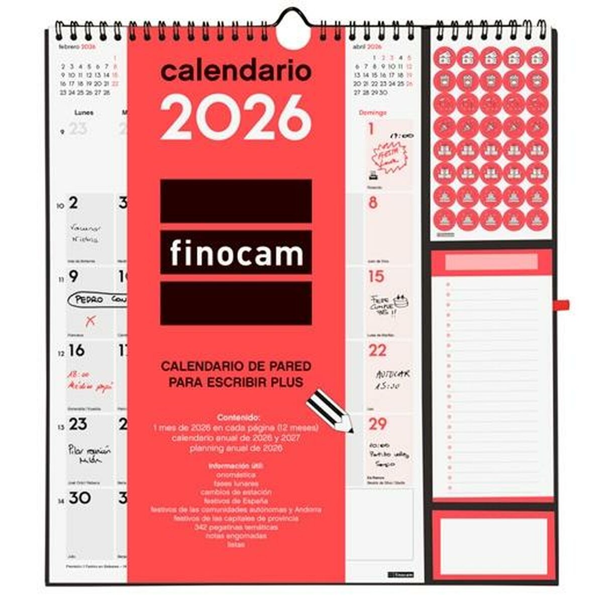 Calendario da parete Finocam Plus Carta 2026 21,5 x 32,5 cm