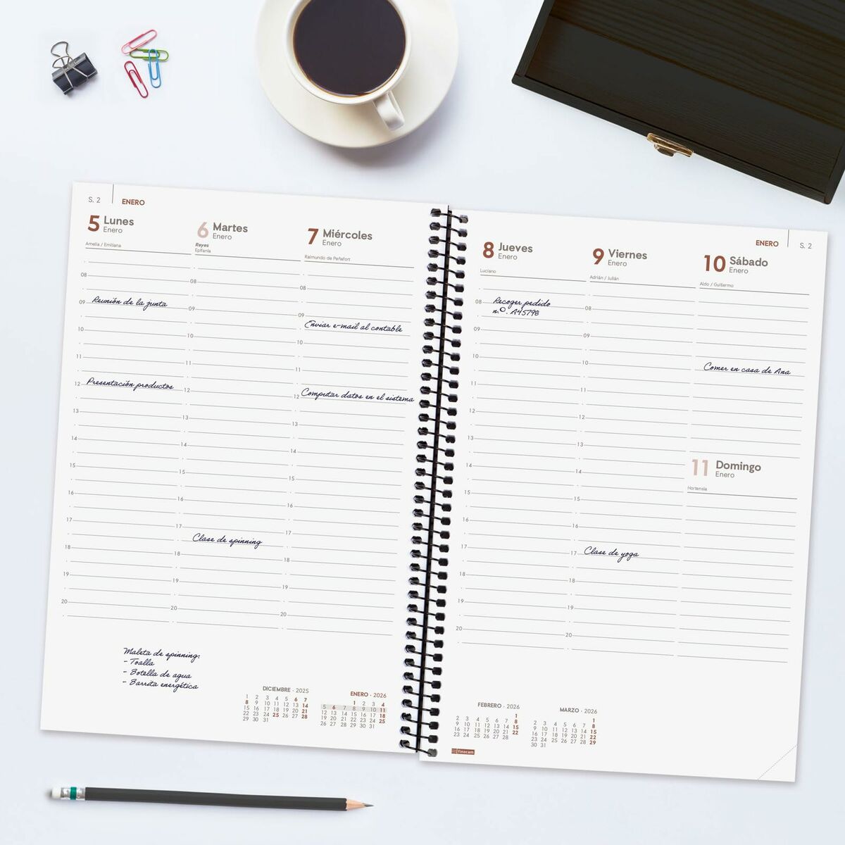 Agenda Finocam YEAR Nero 16,5 x 24,2 cm 2026 - Image 3