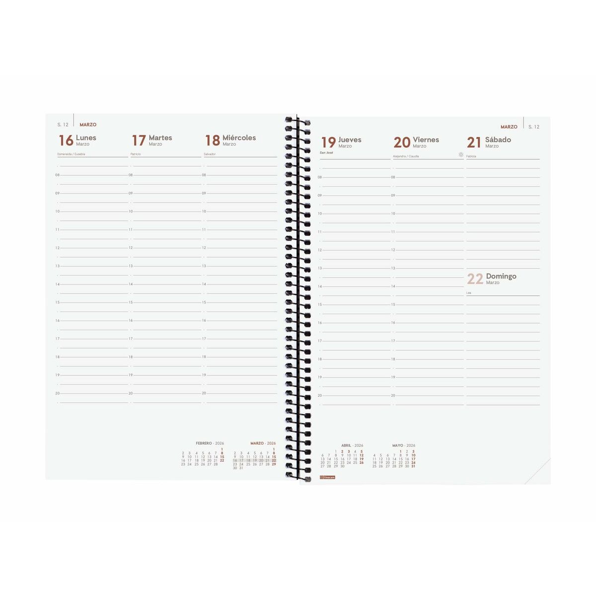 Agenda Finocam YEAR Nero 16,5 x 24,2 cm 2026 - Image 4