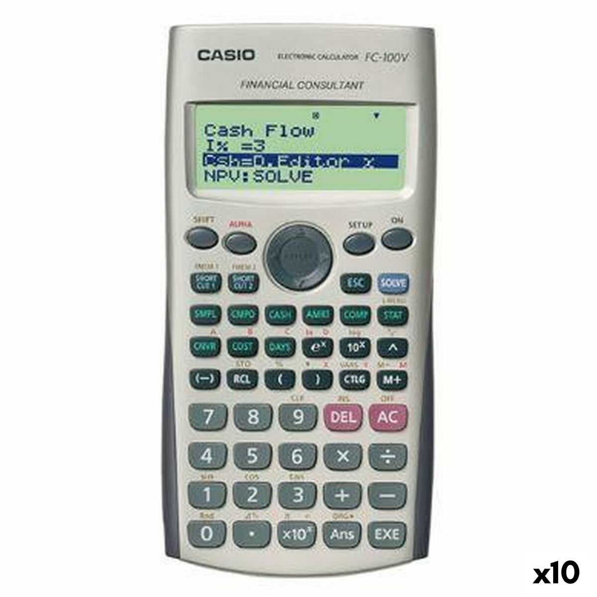 Calcolatrice scientifica Casio FC-100V Grigio (10 Unità)