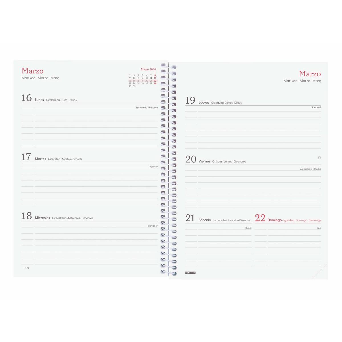 Agenda Finocam DESIGN COLLECTION Ahora A5 15,5 x 21,2 cm 2026 - Image 4