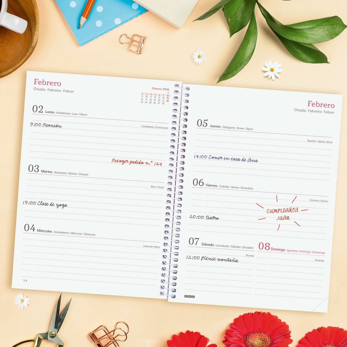 Agenda Finocam DESIGN COLLECTION Ahora A5 15,5 x 21,2 cm 2026 - Image 3