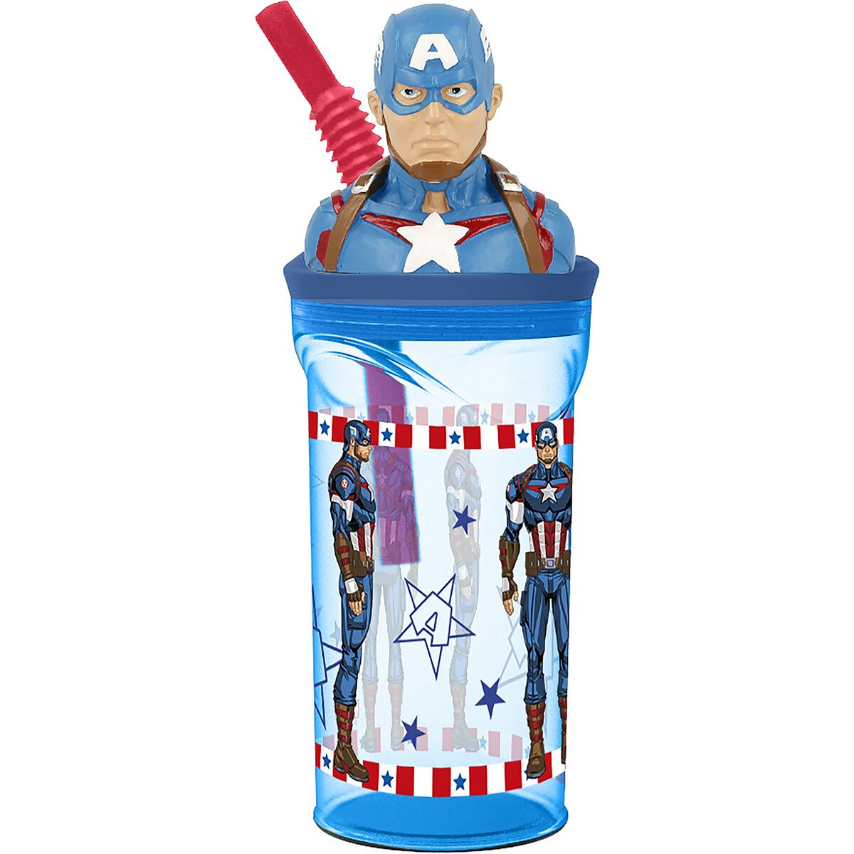 Bicchiere con Cannuccia Capitán América CZ11331 3D