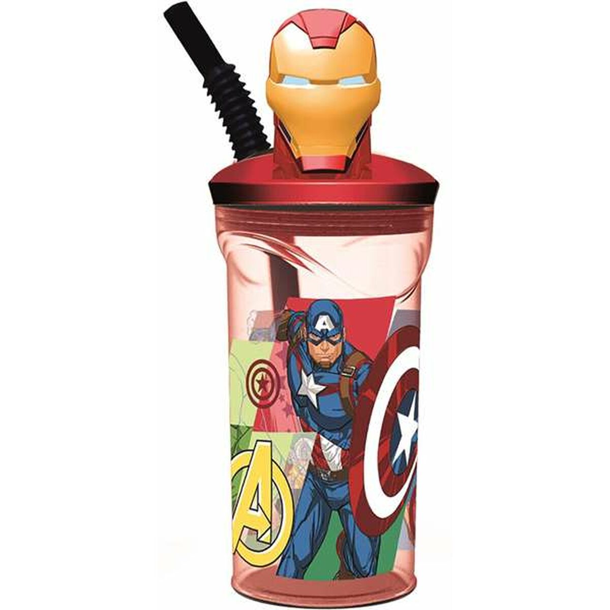 Bicchiere con Cannuccia The Avengers Seven Wonders Iron Man 360 ml