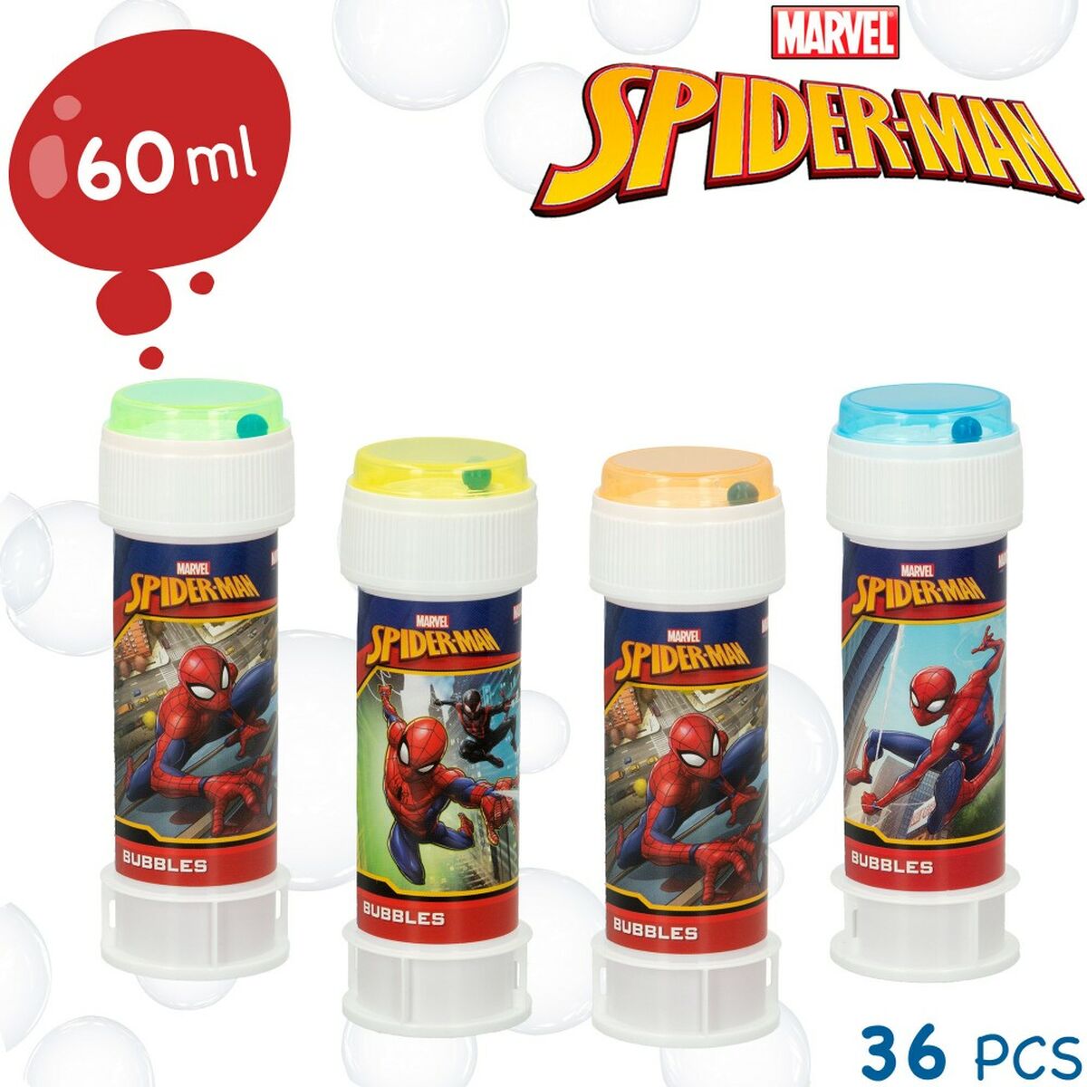 Bolle di Sapone Spider-Man 60 ml 3,8 x 11,5 x 3,8 cm (216 Unità) - Image 3