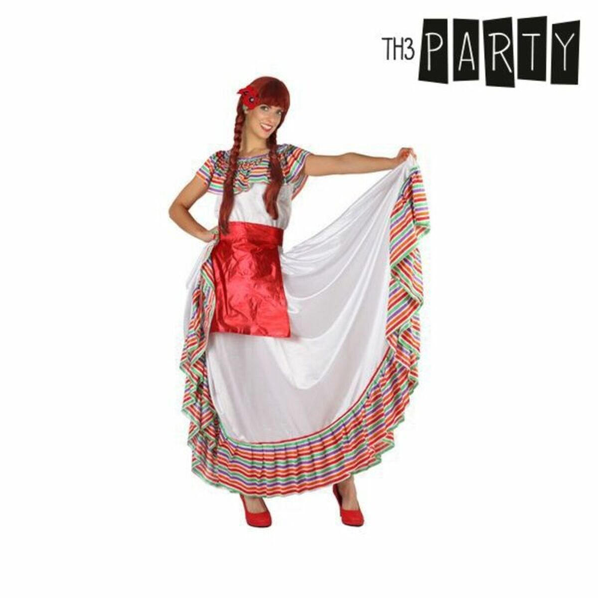 Costume per Adulti Th3 Party Multicolore (3 Pezzi) (4 Pezzi) Taglia:XL