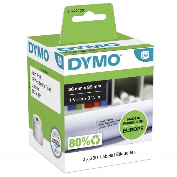 Rotolo di Etichette Dymo S0722400 Bianco Rosso Nero/Bianco