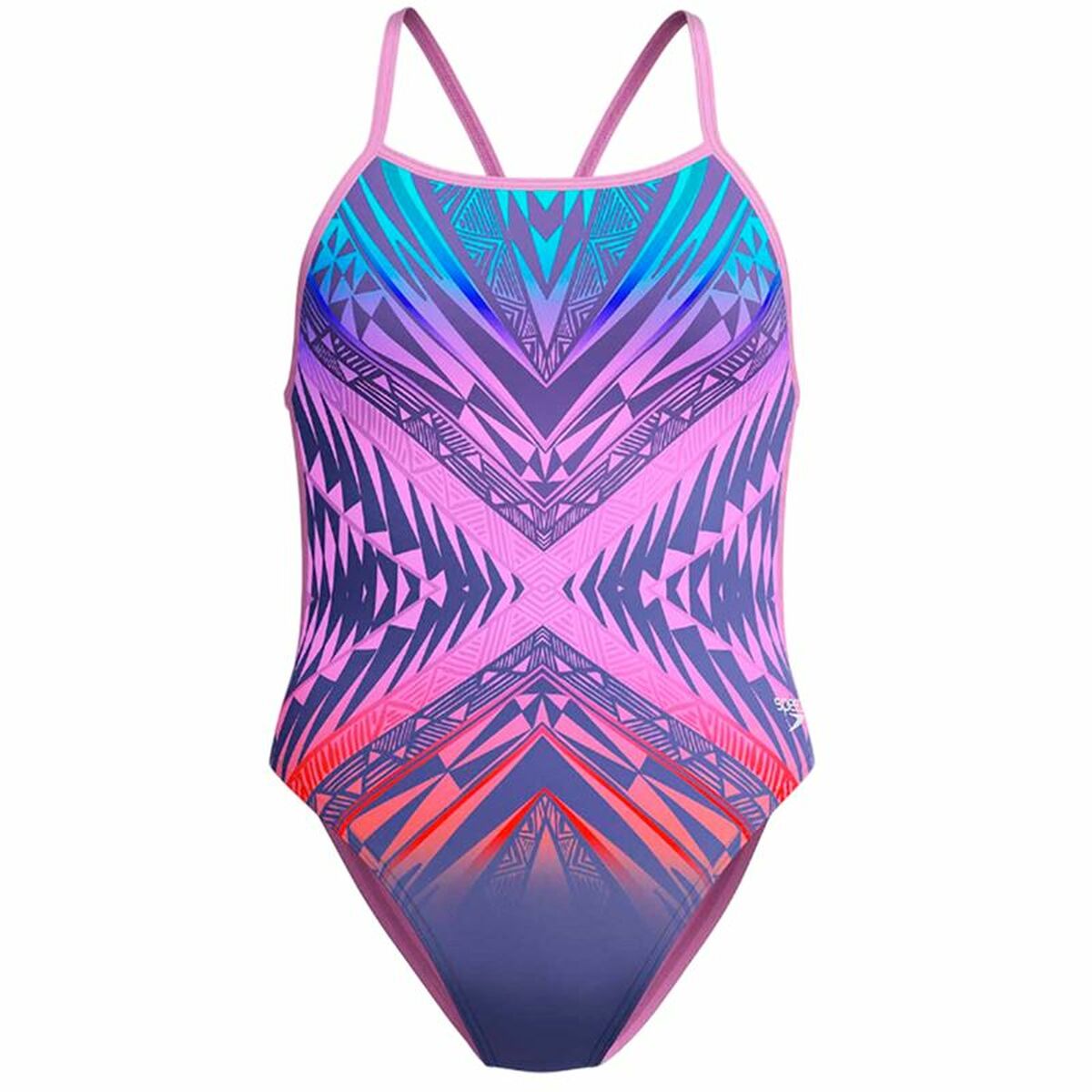 Costume da Bagno Donna Speedo Digital Vback Multicolore Rosa Taglia:34