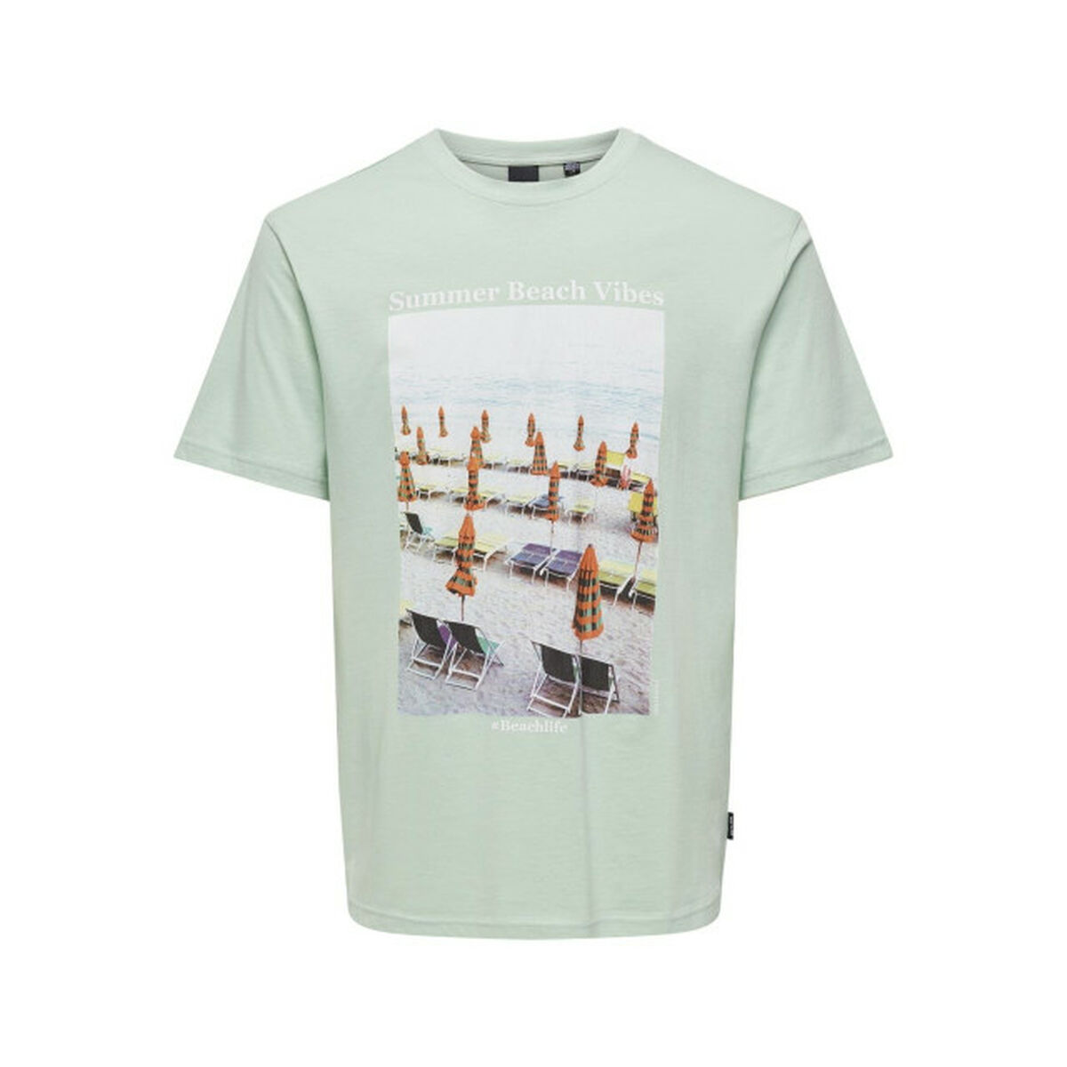 Maglia Sportiva a Maniche Corte Only & Sons Onskolton Reg Beach Surf Nero Verde Taglia:S