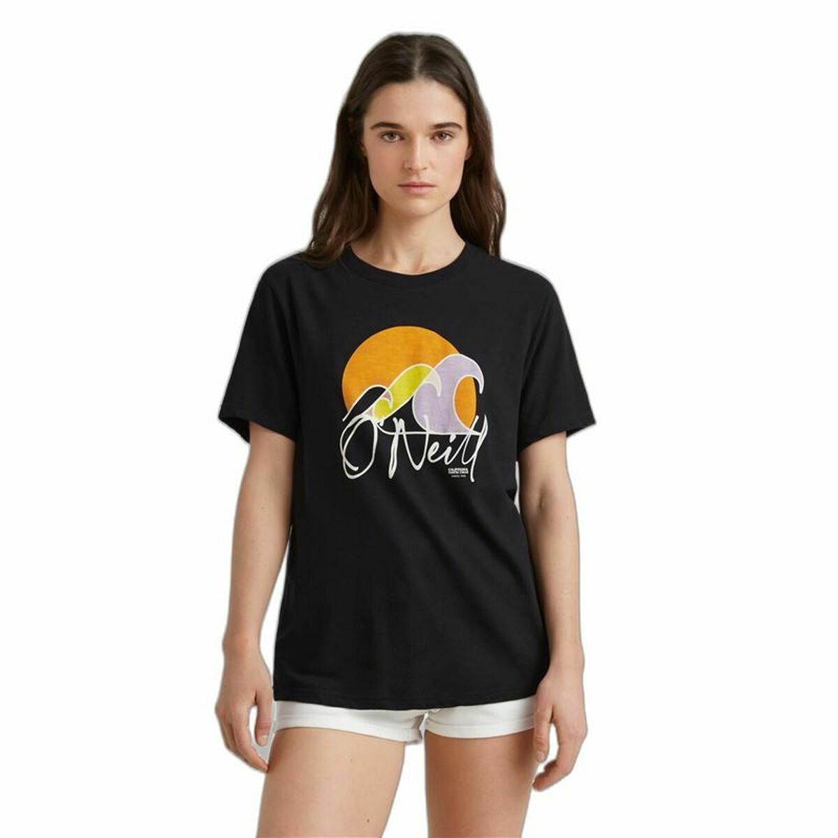 Maglia a Maniche Corte Donna O'Neill Luano Graphic Nero Taglia:L