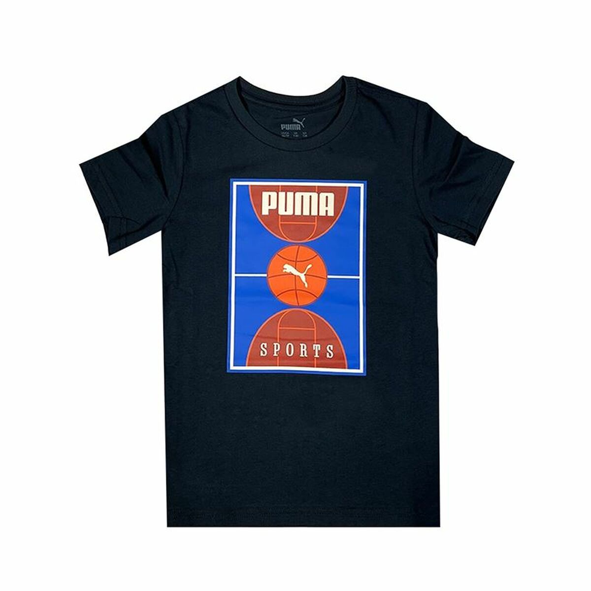 Maglia a Maniche Corte per Bambini Puma Bppo Basket Blank Ba Nero Taglia:9-10 Anni