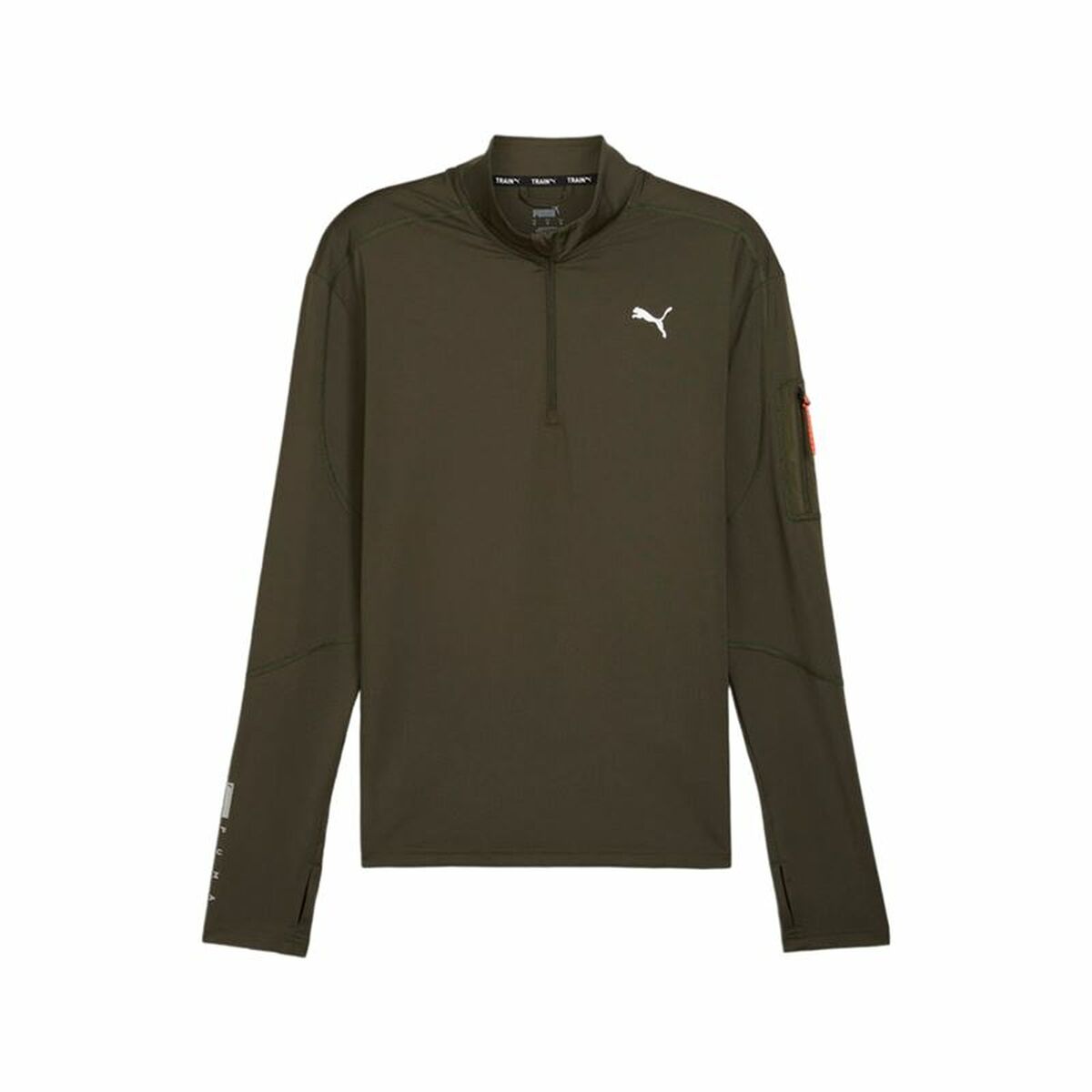 Felpa senza Cappuccio Uomo Puma Flex 1/4 Zip Verde scuro Taglia:L