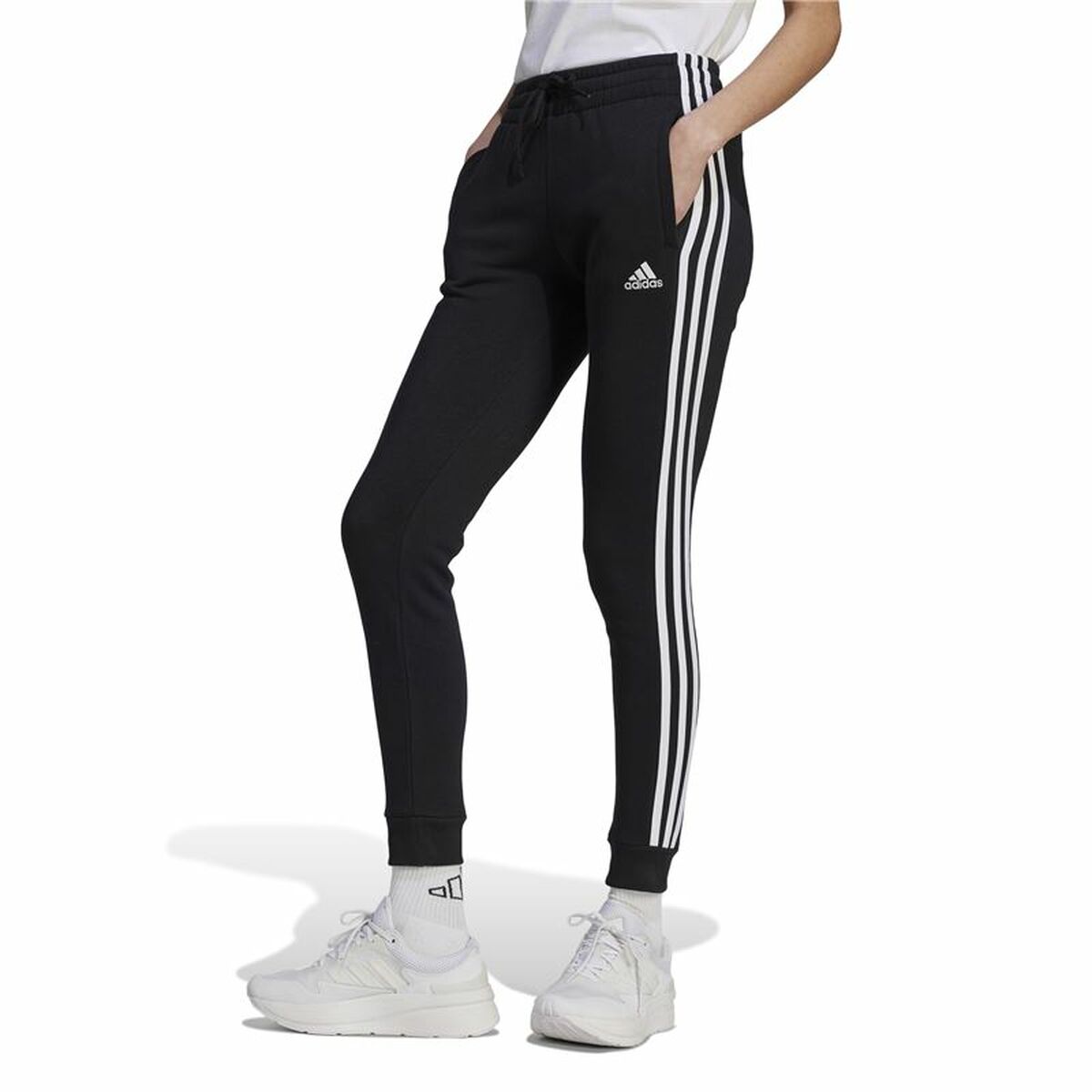 Pantalone Lungo Sportivo Adidas 3S Fl C Pt Nero Donna Taglia:M - Image 3
