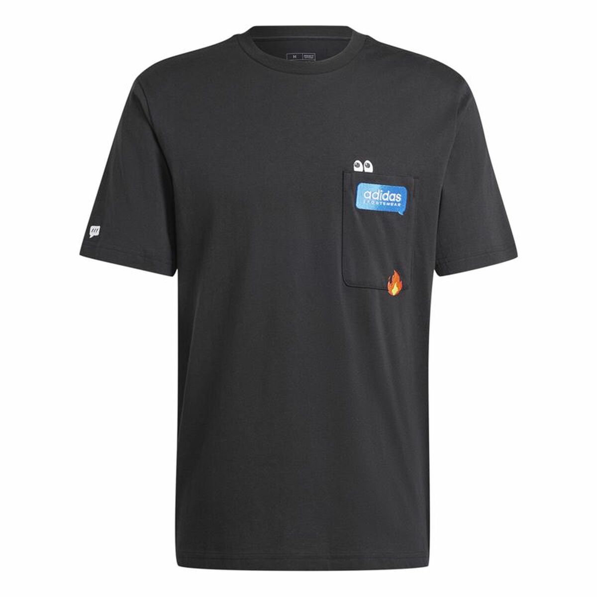 Maglia a Maniche Corte Uomo Adidas Remoji Pocket Graphic Nero Taglia:M