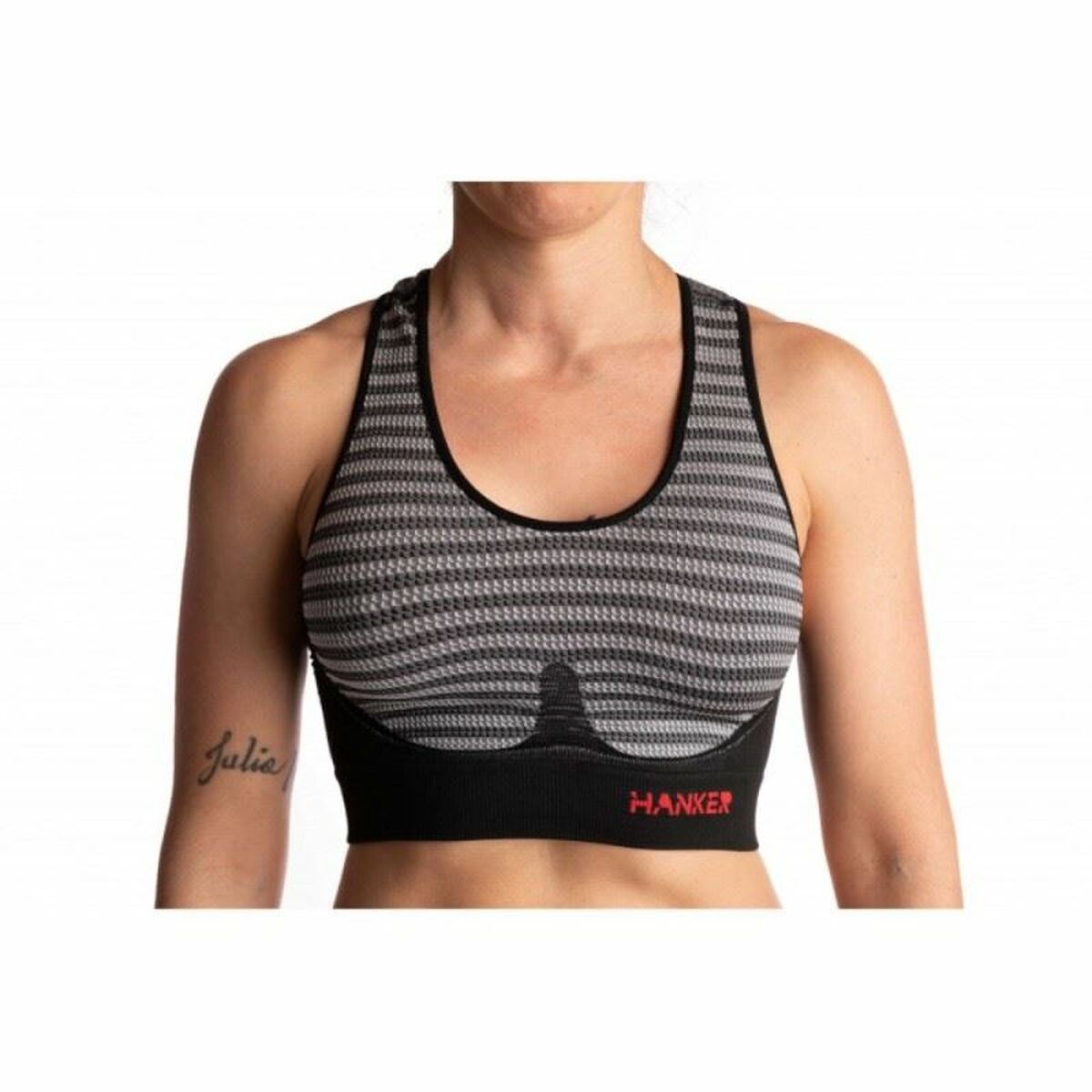 Top Sportivo Donna Hanker Cane  Grigio Running Taglia:S/M