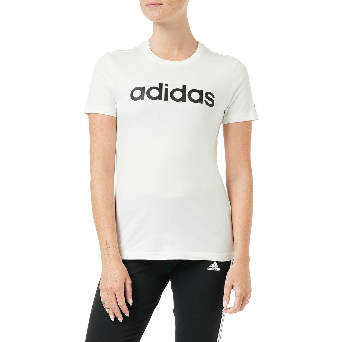 Maglia a Maniche Corte Donna Adidas Bianco Taglia:XS
