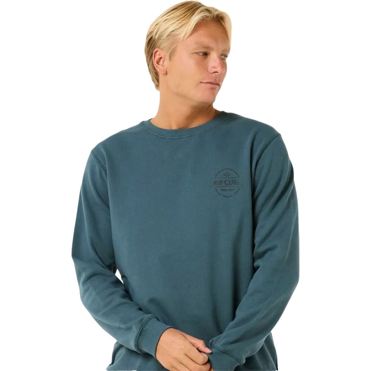 Felpa senza Cappuccio Uomo Rip Curl Stapler Crew Azzurro Taglia:M