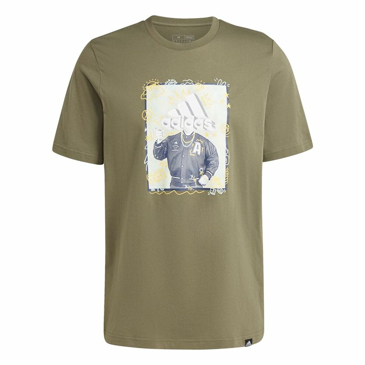 Maglia a Maniche Corte Uomo Adidas Doodle Graphic Verde Taglia:L