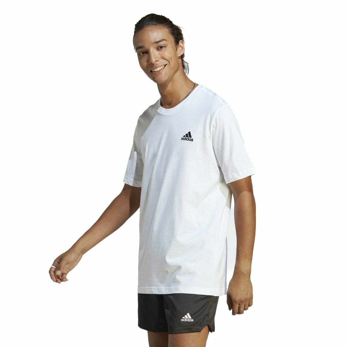 Maglia a Maniche Corte Uomo Adidas Essentials Bianco Taglia:S