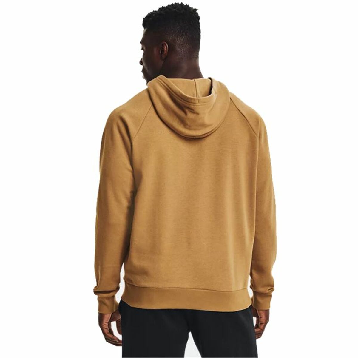 Felpa con Cappuccio Uomo Under Armour Rival Big Logo Ocra Taglia:M - Image 4