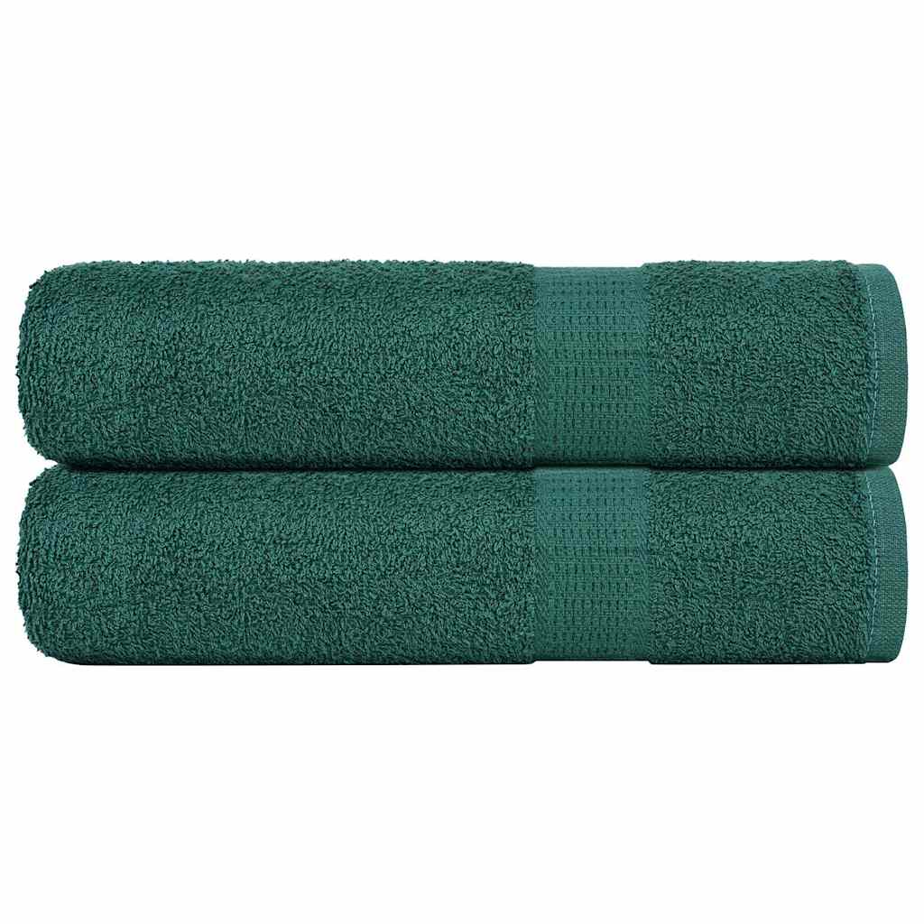 vidaXL Serviettes de douche 2 pcs vert 70x140 cm 360 g/m² 100% coton