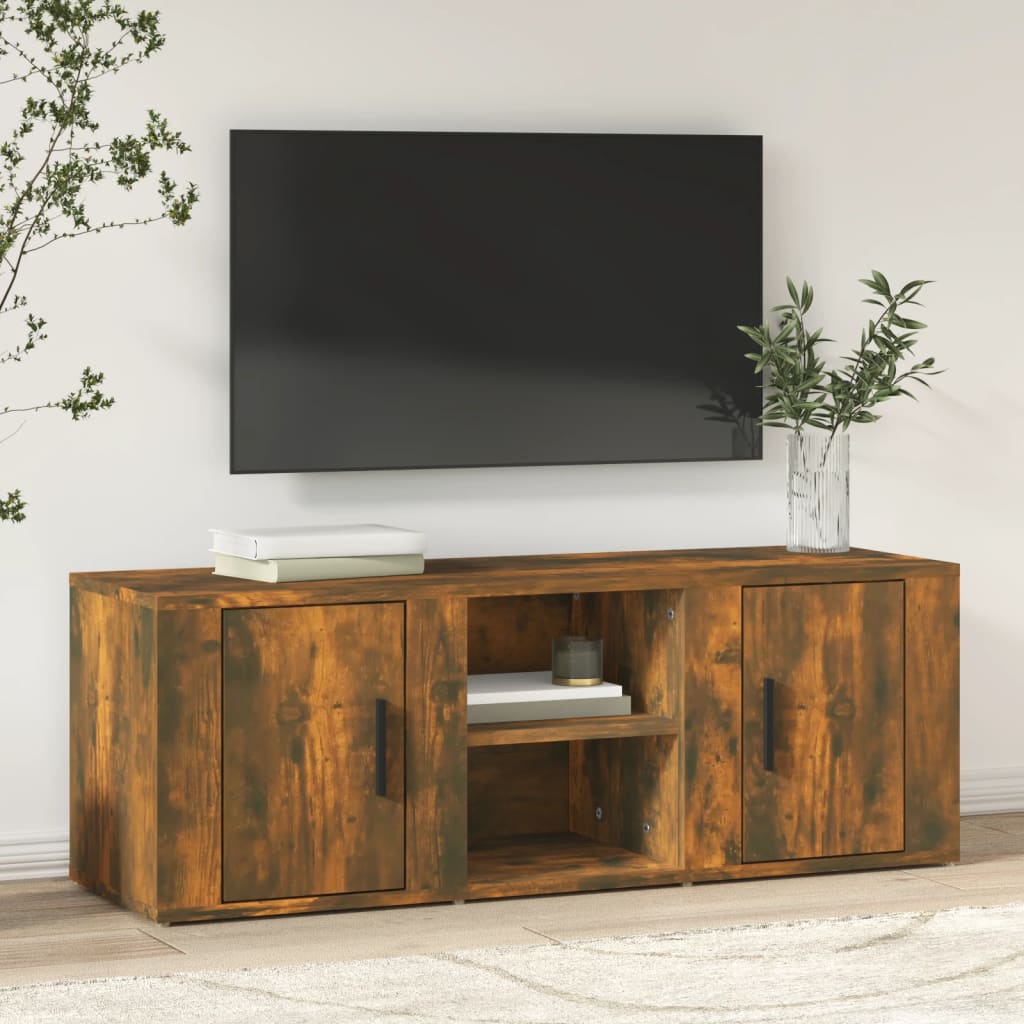 vidaXL Mueble de TV madera contrachapada roble ahumado 100x31,5x35 cm