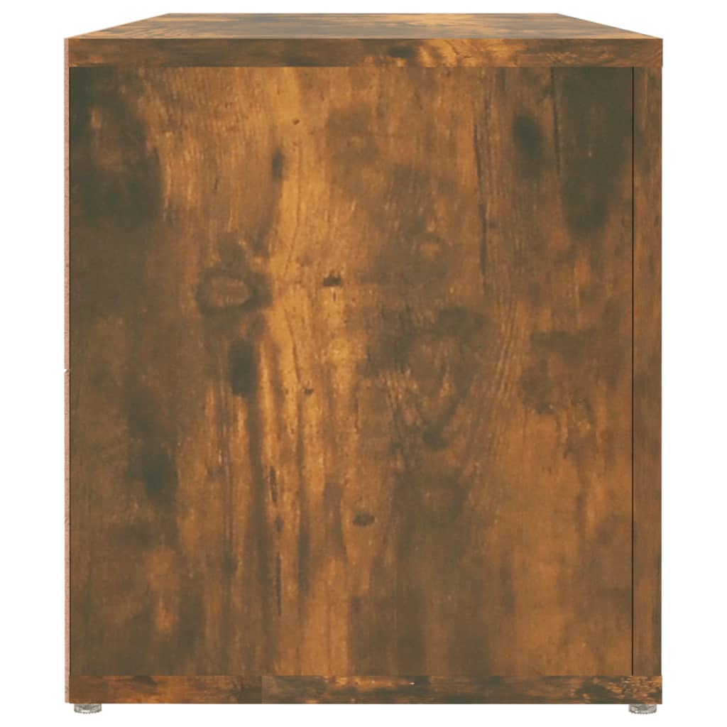vidaXL Mueble de TV madera contrachapada roble ahumado 100x31,5x35 cm - Image 6