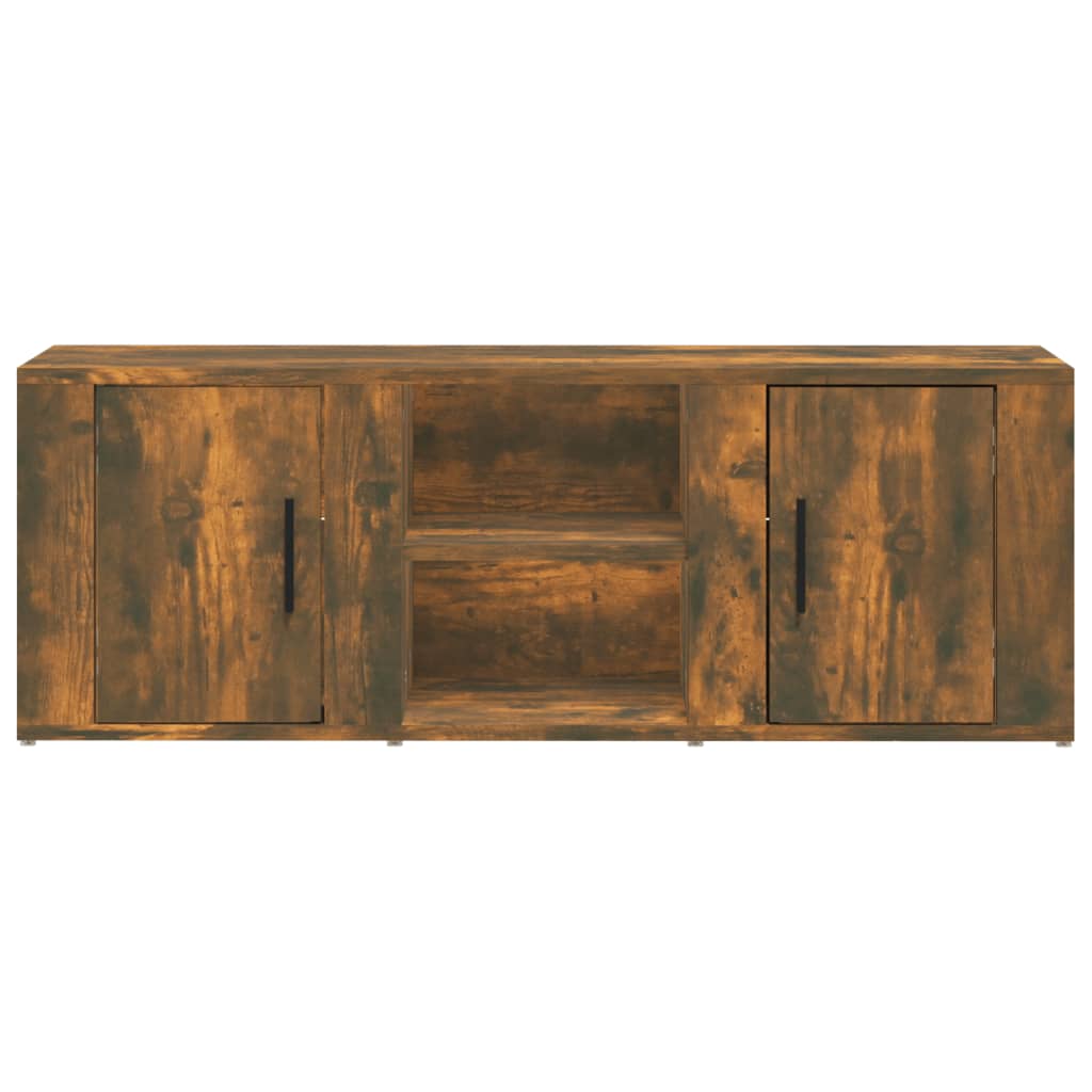 vidaXL Mueble de TV madera contrachapada roble ahumado 100x31,5x35 cm - Image 5