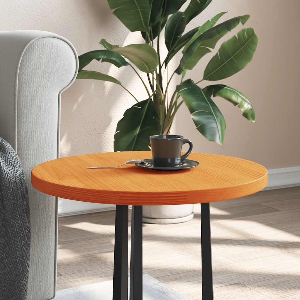 vidaXL Tablero de mesa redondo madera maciza de pino marrón Ø50x2,5 cm - Image 3