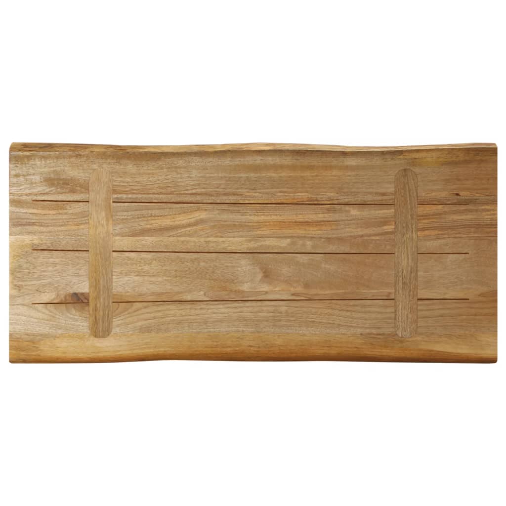 vidaXL Tablero de mesa borde natural madera maciza mango 80x40x3,8 cm - Image 5