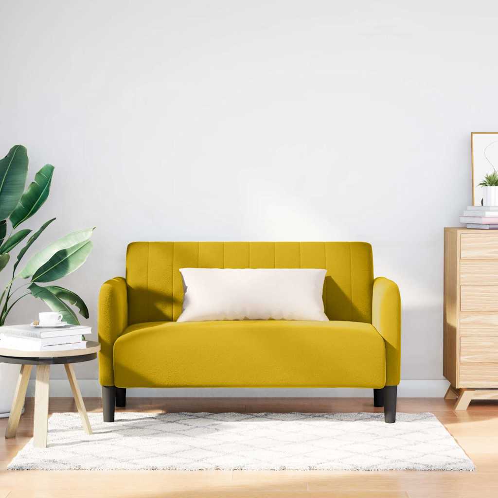 vidaXL Zweisitzer-Sofa Gelb 109 cm Samt