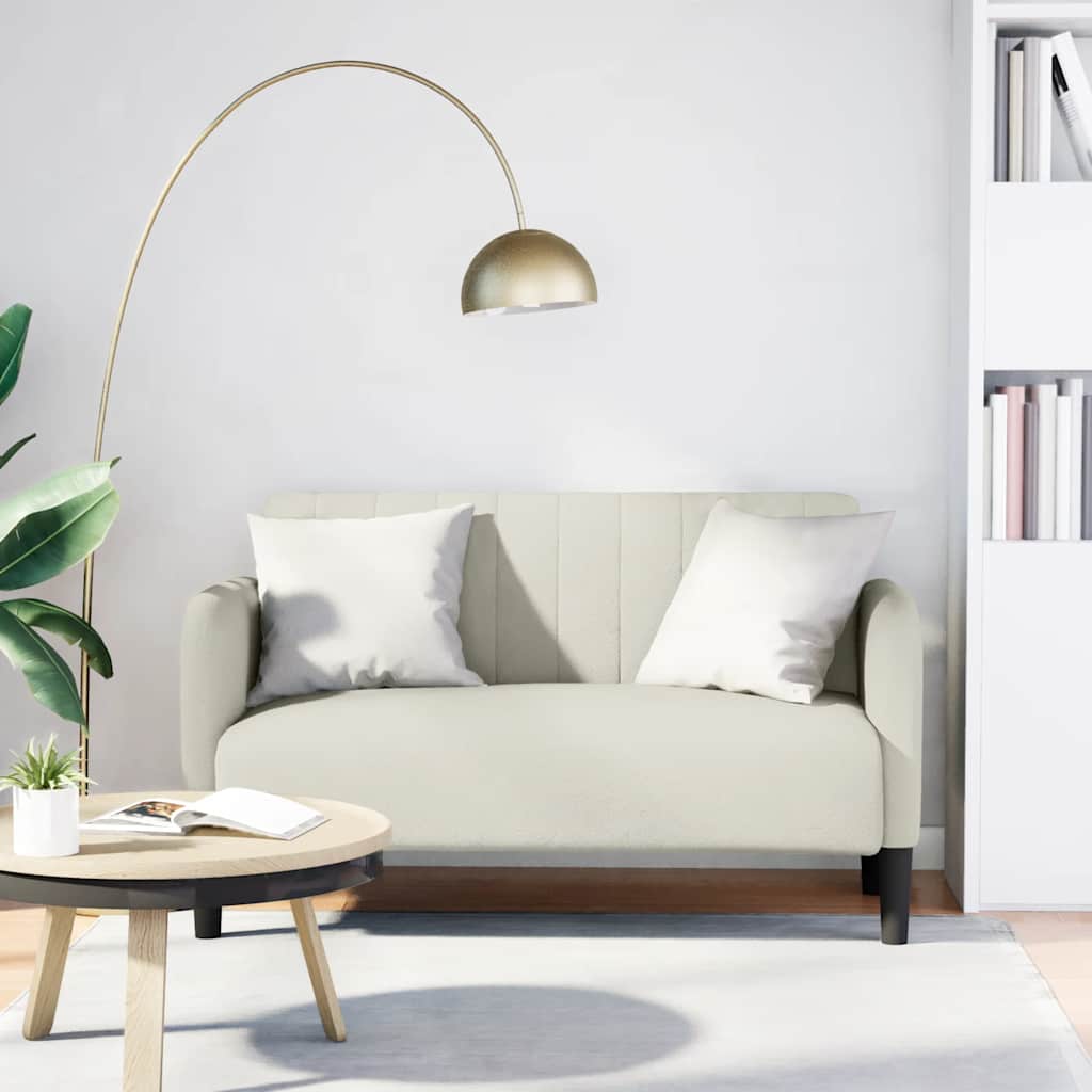 vidaXL Zweisitzer-Sofa Creme 109 cm Samt