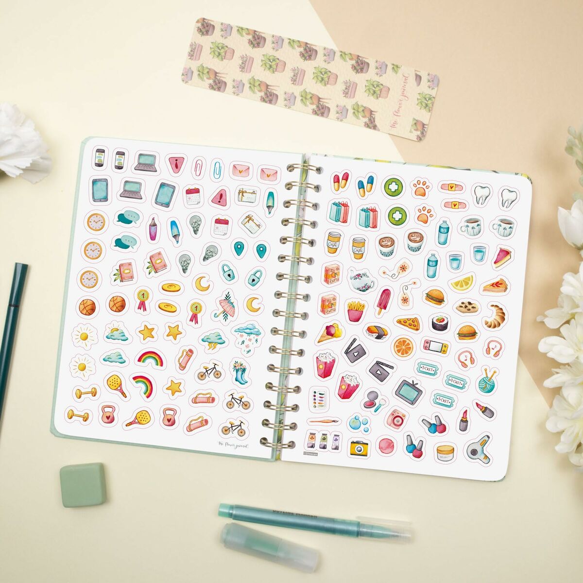 Agenda Finocam THE FLOWER JOURNAL A5 15,5 x 21,2 cm Verde 2026 - Image 6