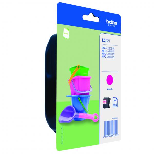 Cartuccia d'inchiostro compatibile Brother LC221M Magenta Azzurro