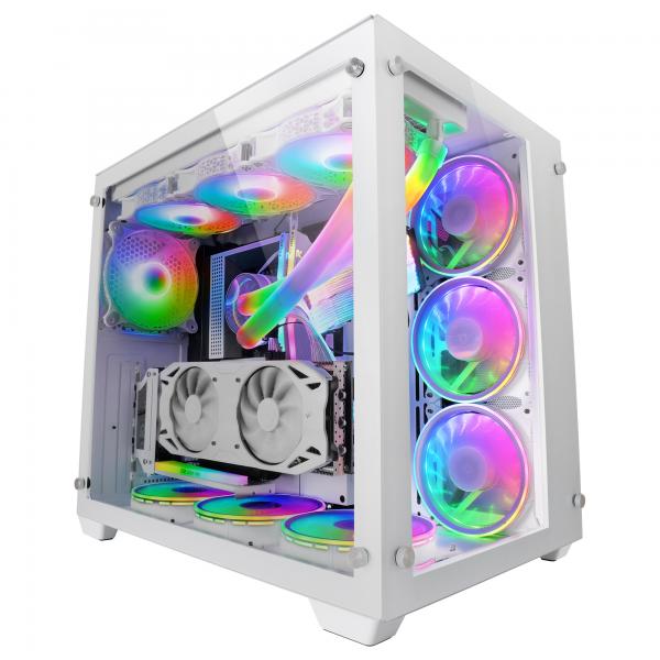 Case computer desktop ATX Mars Gaming MCV3 PREMIUM XXL RGB Bianco