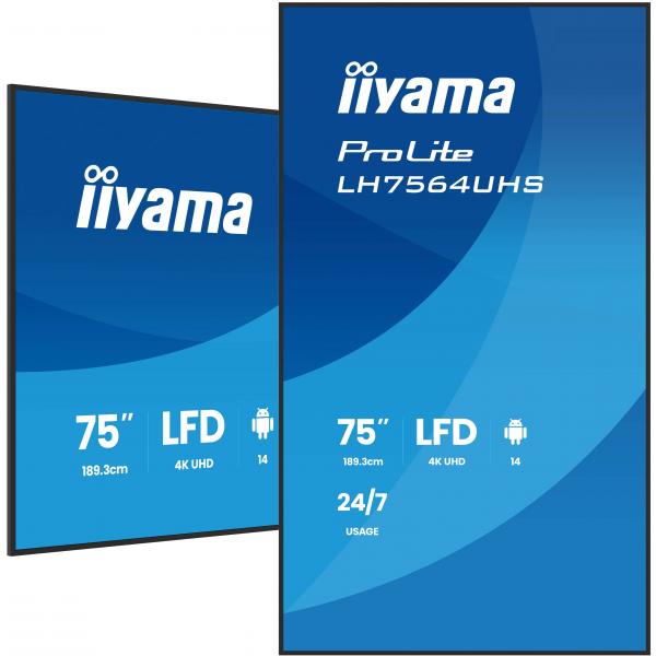 Monitor Iiyama LH7564UHS-B1AG 75" 4K Ultra HD