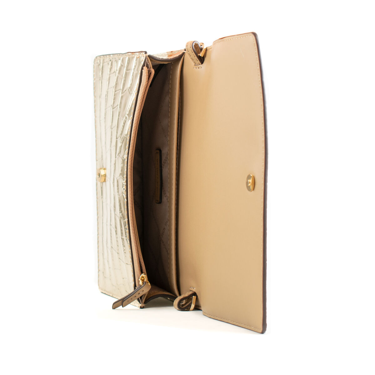 Borsa a Tracolla Michael Kors 32F4GJ6C8K-PALE-GOLD Dorato 22 x 14 x 6 cm - Image 3