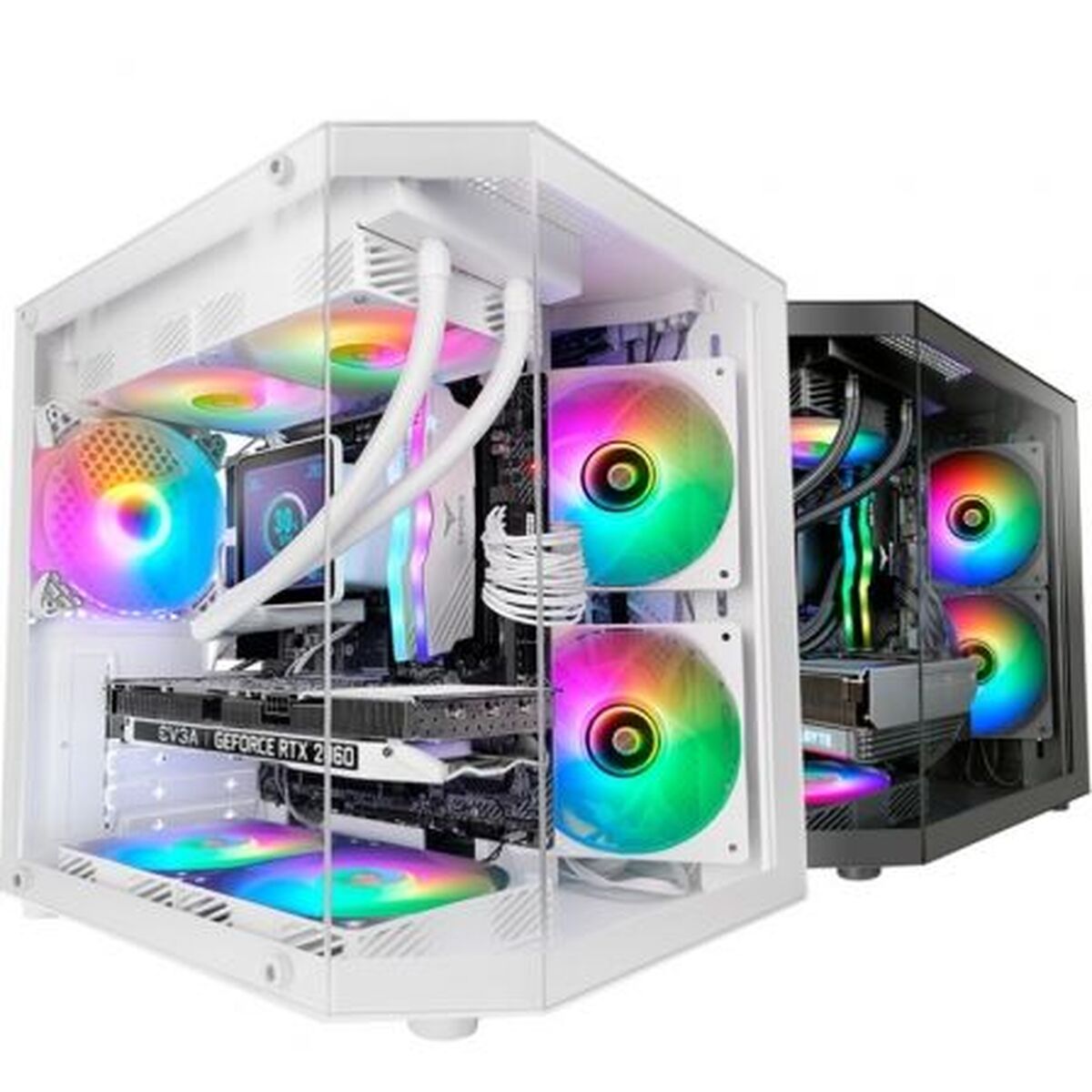 Case computer desktop ATX Mars Gaming MC3TLITEW Bianco
