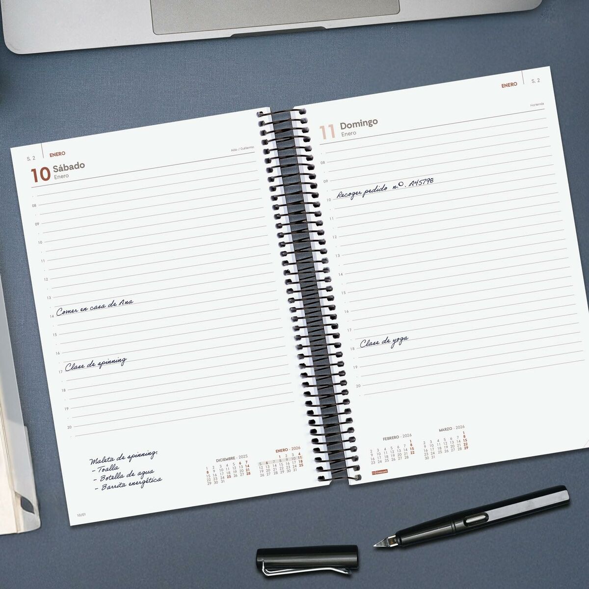 Agenda Finocam OPAQUE Azzurro 16,5 x 24,2 cm 2026 - Image 3