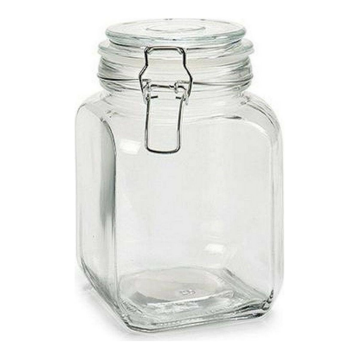 Barattolo di Vetro Vivalto 41632 Trasparente Argentato Argento Vetro Silicone Alluminio Acciaio 1,2 L 11 x 17 x 11 cm 11,5 x 17