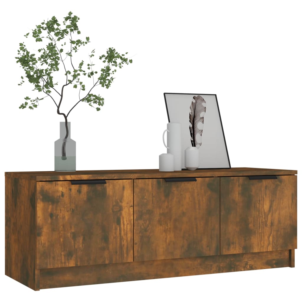 vidaXL Meuble TV Chêne fumé 102x35x36,5 cm Bois d'ingénierie - Image 5