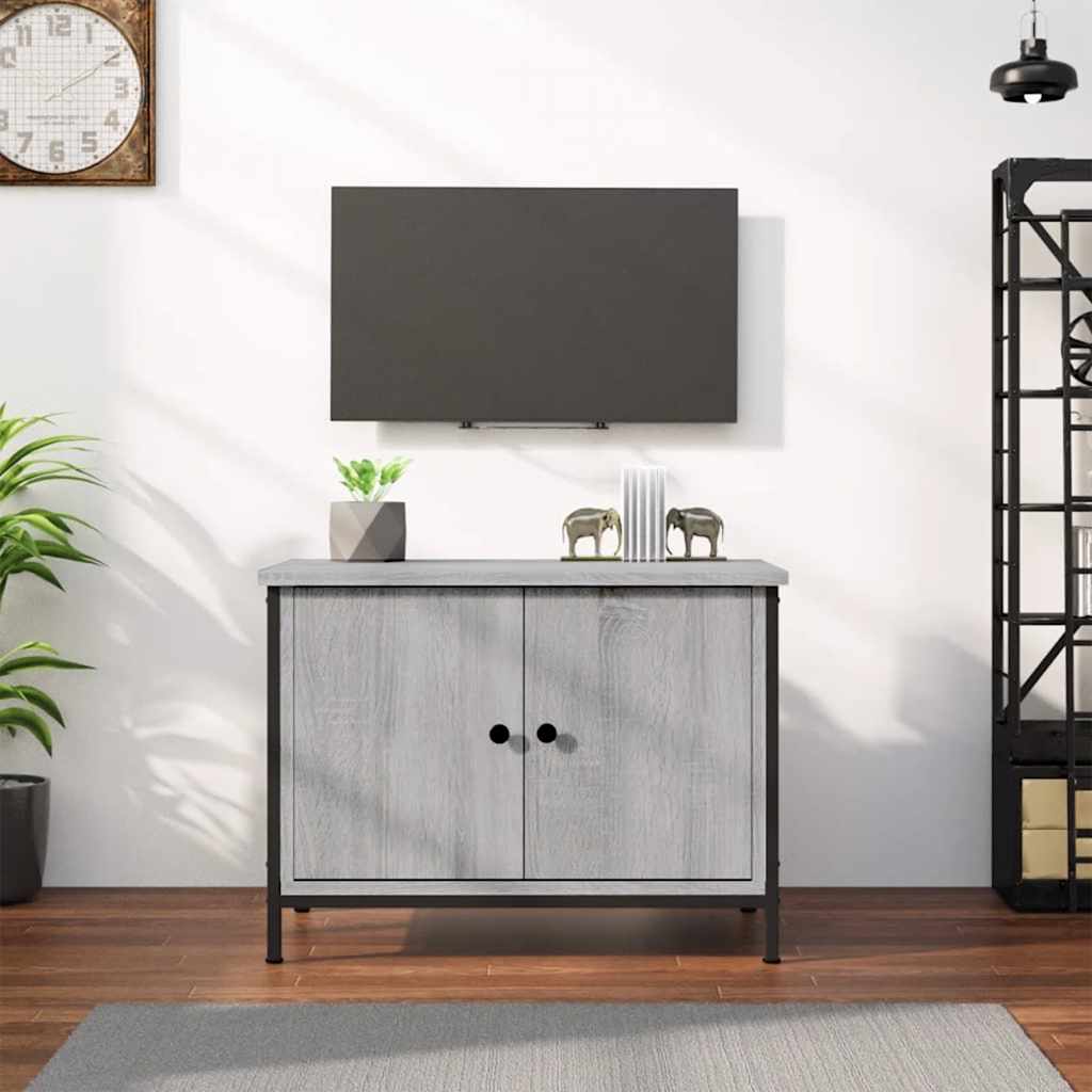 vidaXL Meuble TV avec portes sonoma gris 60x35x45 cm bois d'ingénierie