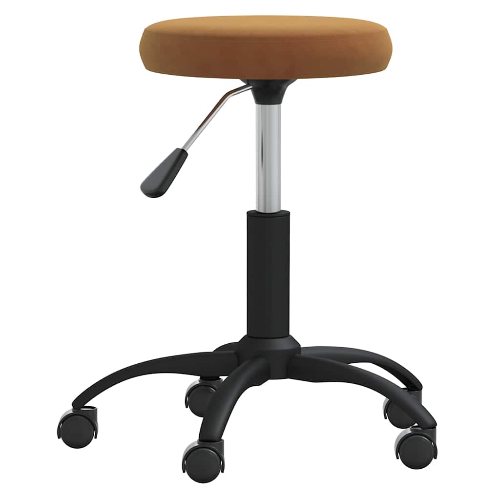 vidaXL Chaise de bureau pivotante marron velours - Image 3