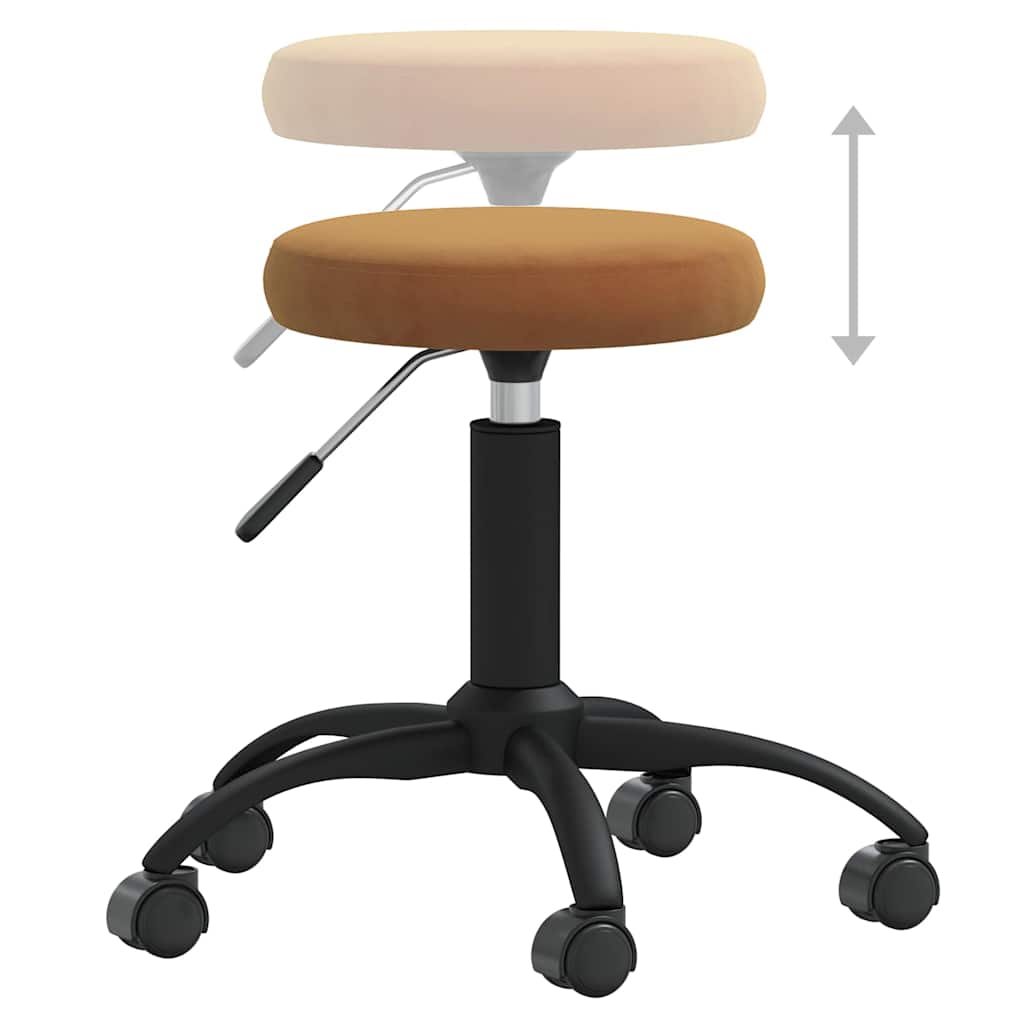 vidaXL Chaise de bureau pivotante marron velours - Image 6
