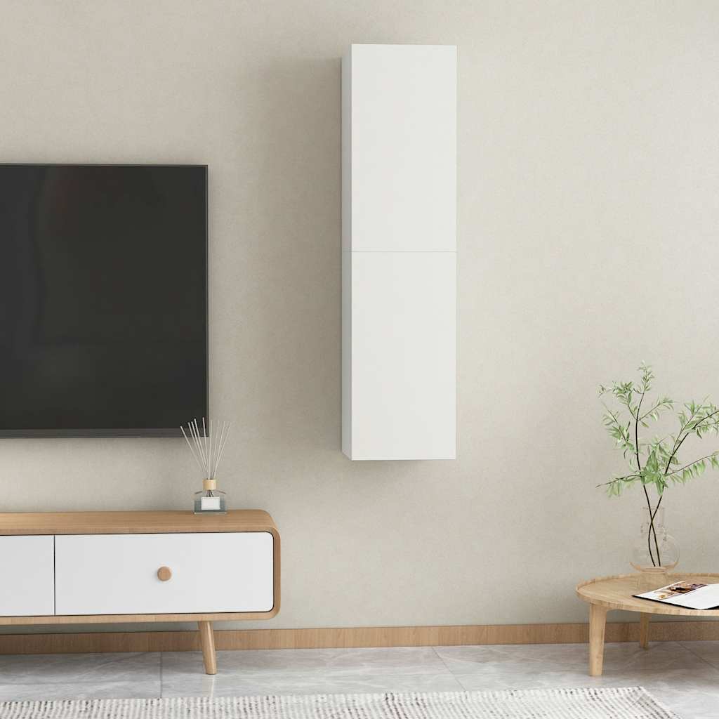 vidaXL Muebles para TV 2 uds madera contrachapada blanco 30,5x30x60 cm